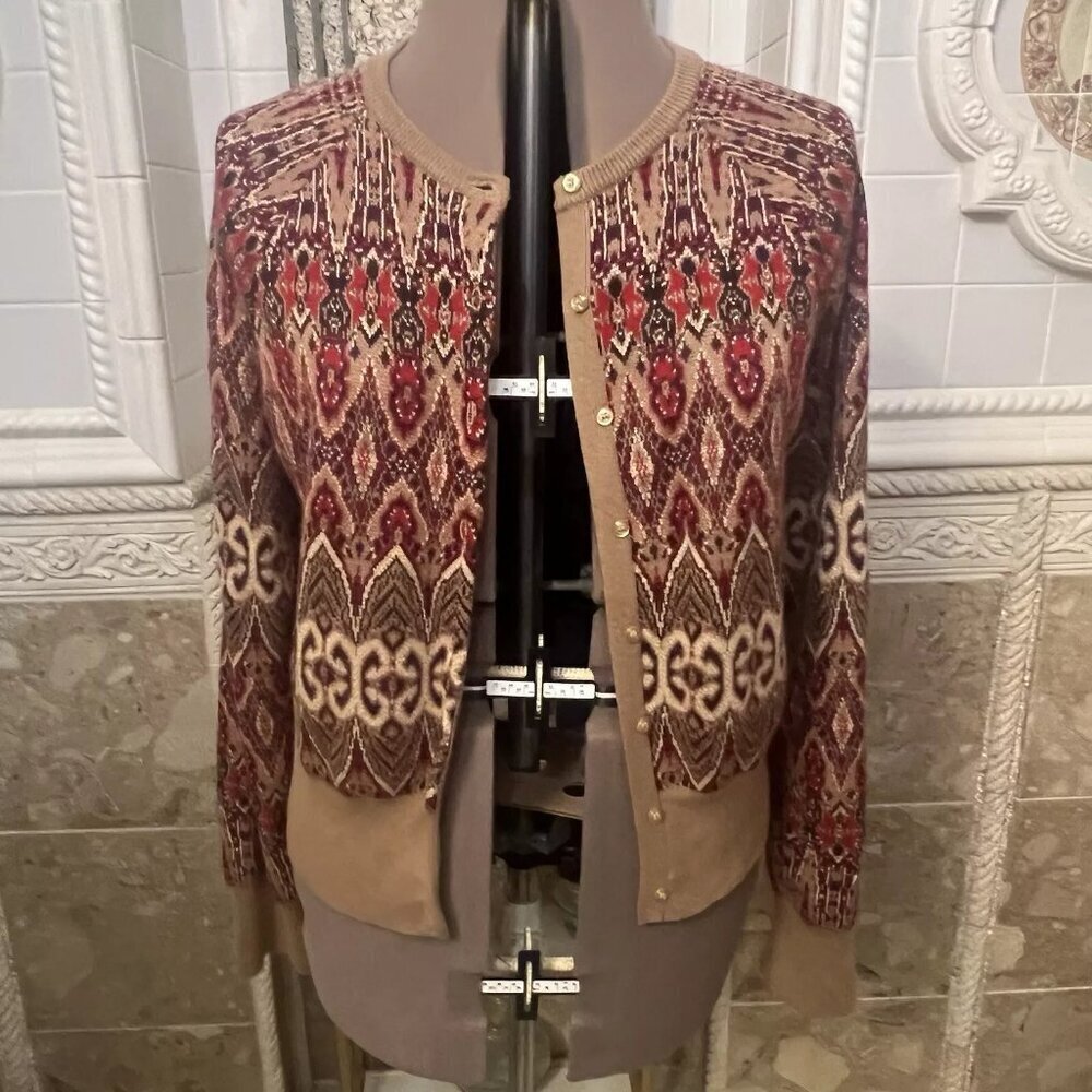 Mark Eisen George. Size XL 16/18. 25% Angora Rabbit. Metallic Cardigan. B109